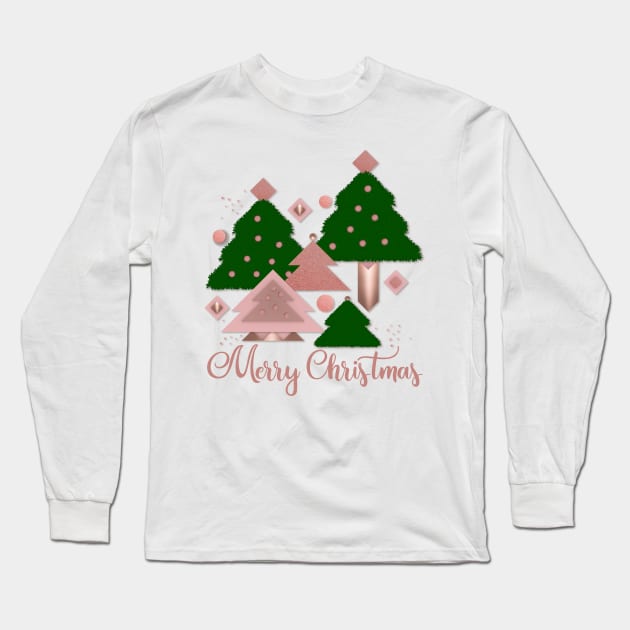 Christmas trees Long Sleeve T-Shirt by MashaVed